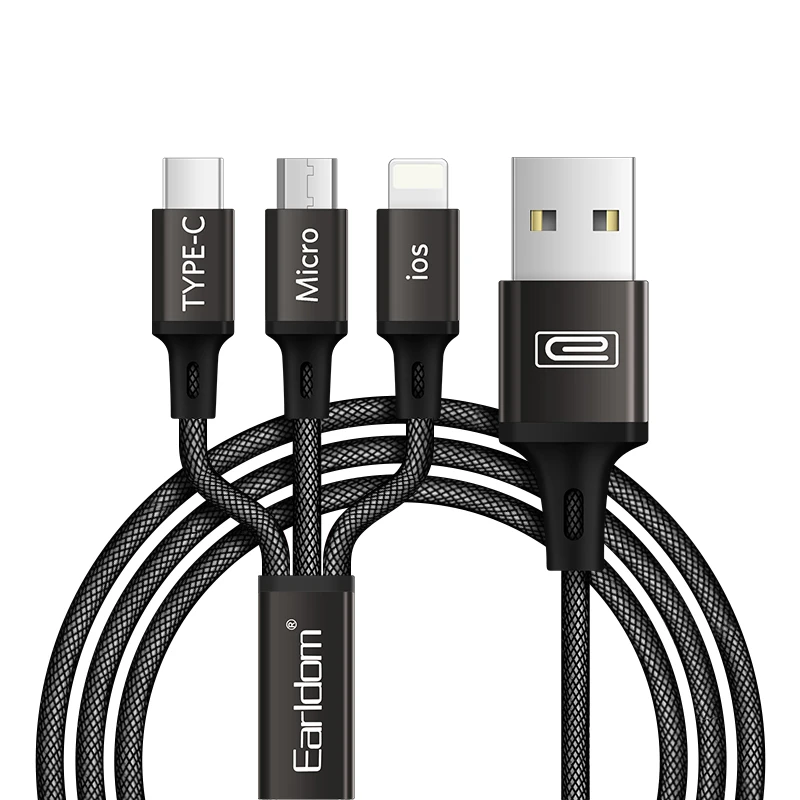 کابل تبدیل USB به USB-C / MicroUSB / لایتنینگ ارلدام مدل EC-IMC017